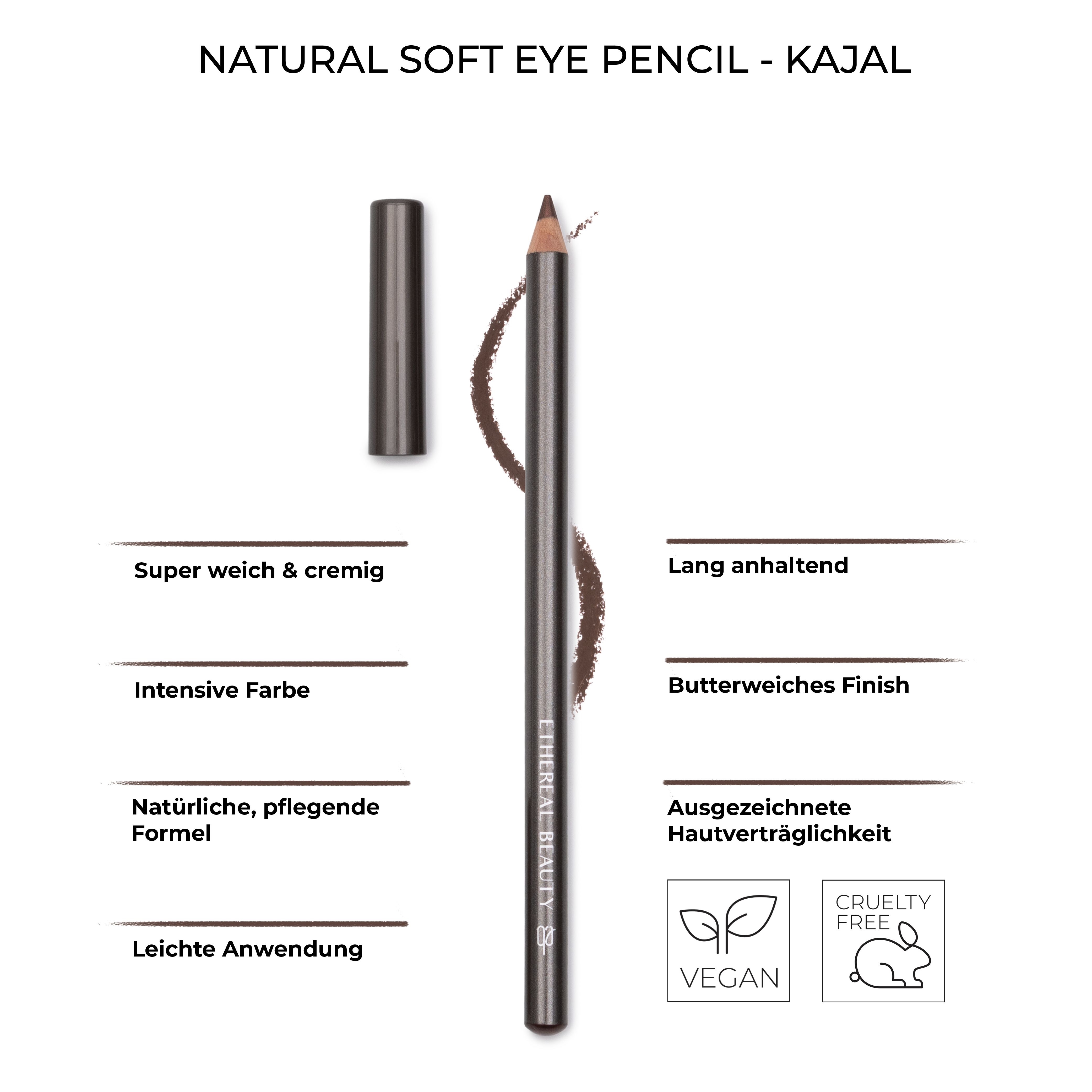 Natural Soft Eye Pencil - Kajal Brownie